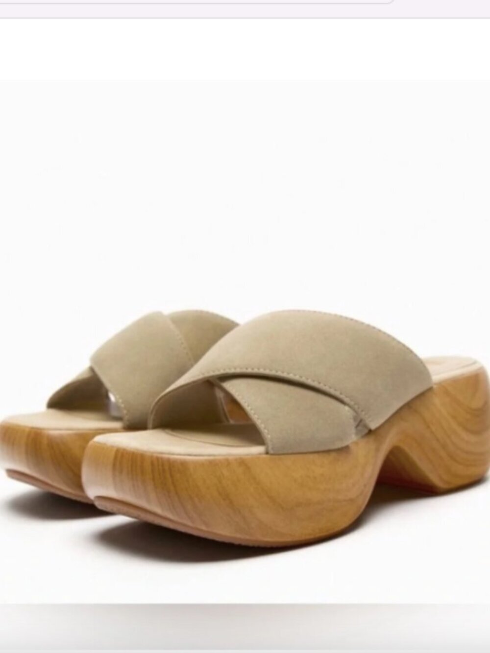 Zara Sand Brown Split Suede Sandals 39 - Picture 3 of 11
